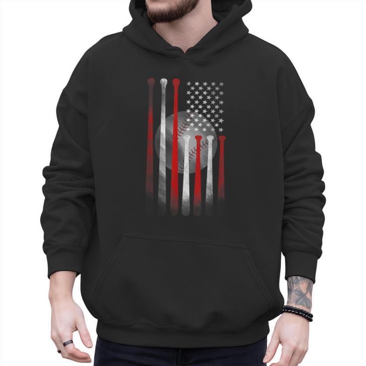 Vintage Baseball American Flag Classic Fit Tee For Dad And Mom Men Hoodie