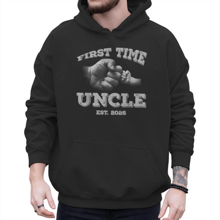 Vintage First Time Uncle 2026 Hand Dad Baby Father's Day Men Hoodie