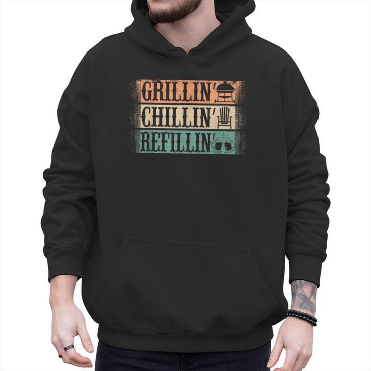 Vintage Grill Dad Grilling Chilling Refilling Men Hoodie Vintage Grill Dad Grilling Chilling Refilling Men Hoodie