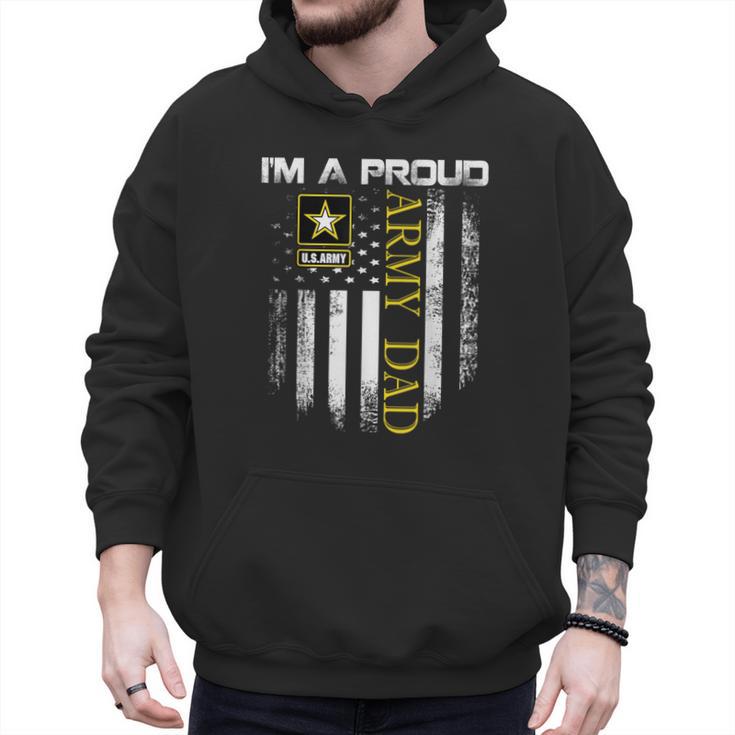 Vintage I'm A Proud Army Dad With American Flag Men Hoodie