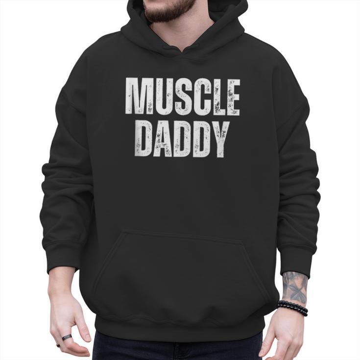 Vintage Muscle Daddy Weightlifter Dad Cool Father Workout Men Hoodie