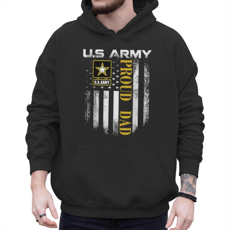Vintage US Army Proud Dad With American Flag Men Hoodie