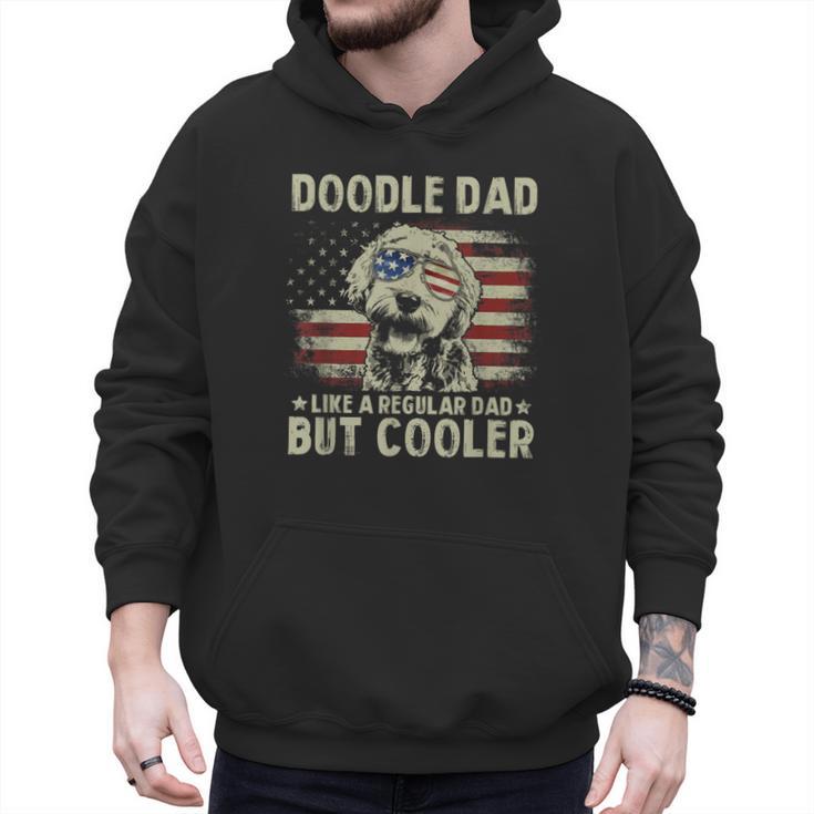 Vintage USA Flag Goldendoodle Doodle Dad Fathers Day Men Men Hoodie