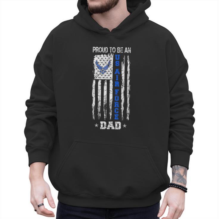 Vintage USA Flag Proud To Be An US Air Force Dad Men Hoodie