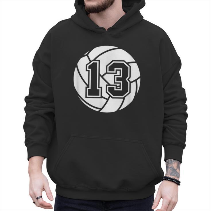 Volleyball Player 13 Volleyball Mom Dad Jersey Number 13 Men Hoodie