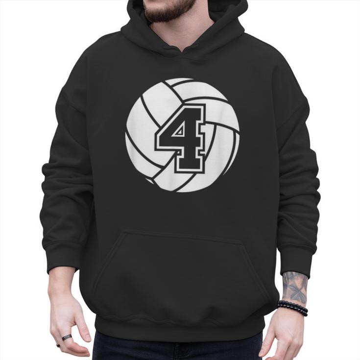 Volleyball Player 4 Volleyball Mom Dad Jersey Number 4 Men Hoodie