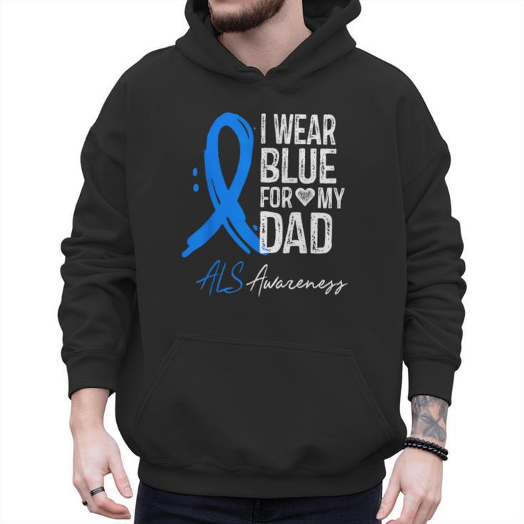 I Wear Blue For My Dad Shirt ALS Awareness Tshirt Men Hoodie
