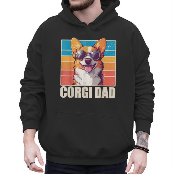 Welsh Corgi Pembroke Dog Corgi Dad -Adults Small Classic Fit Short Sleeve Cotton Polyester Blend Men Hoodie