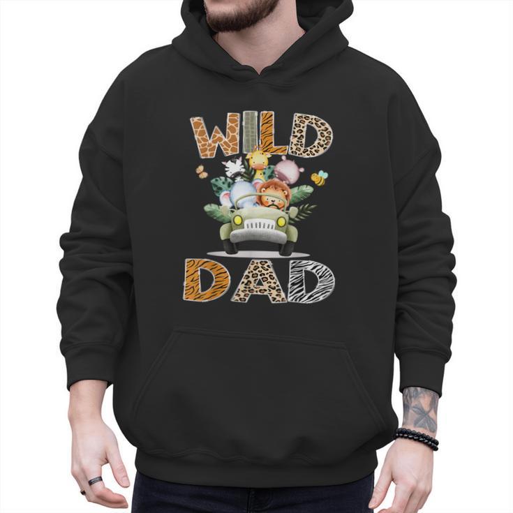 Wild Dad 1St Birthday Safari Jungle Animal Truck Men Hoodie