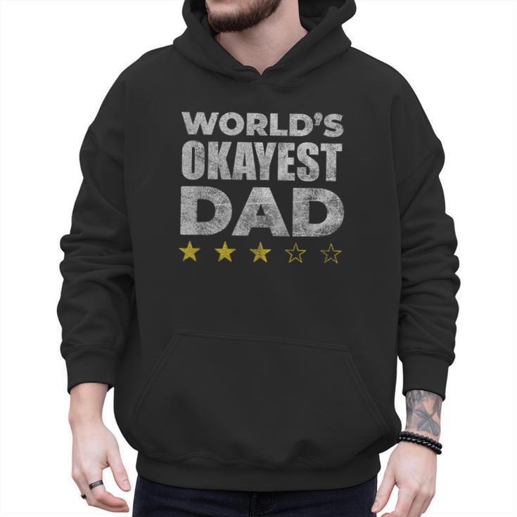 Worlds Okayest Dad Vintage Style Men Hoodie