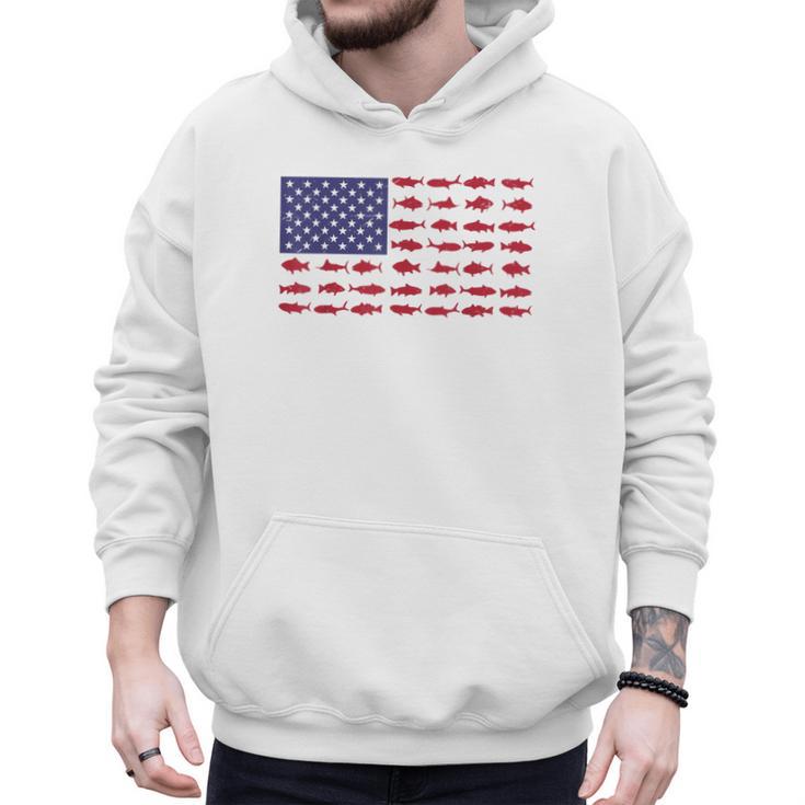 American Flag Fishing-Shirt Men Kids Bass Fish Dad Patriotic Men Hoodie