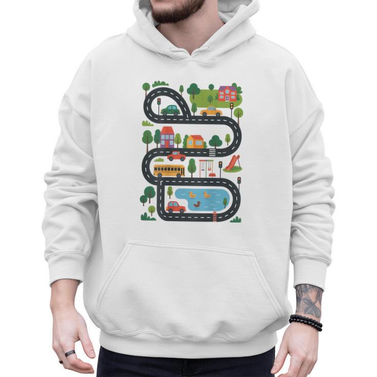 On Back Tired Dads Club Car Race Track On Dad Daddy Men Hoodie