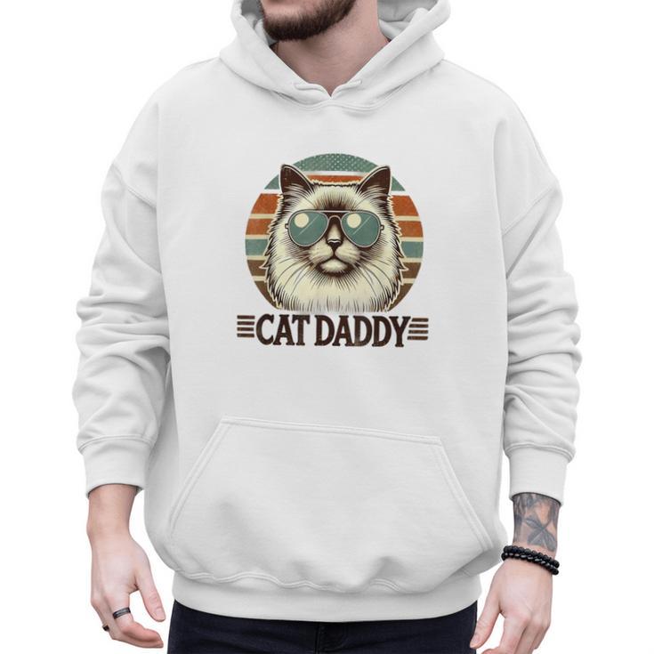 Cat Daddy Cool Ragdoll Cat Father's Day Retro Cat Dad Men Hoodie