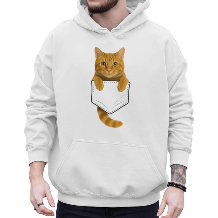 Cute Tabby Cat Pocket Cat Mom Cat Dad Cat Lover Men Hoodie
