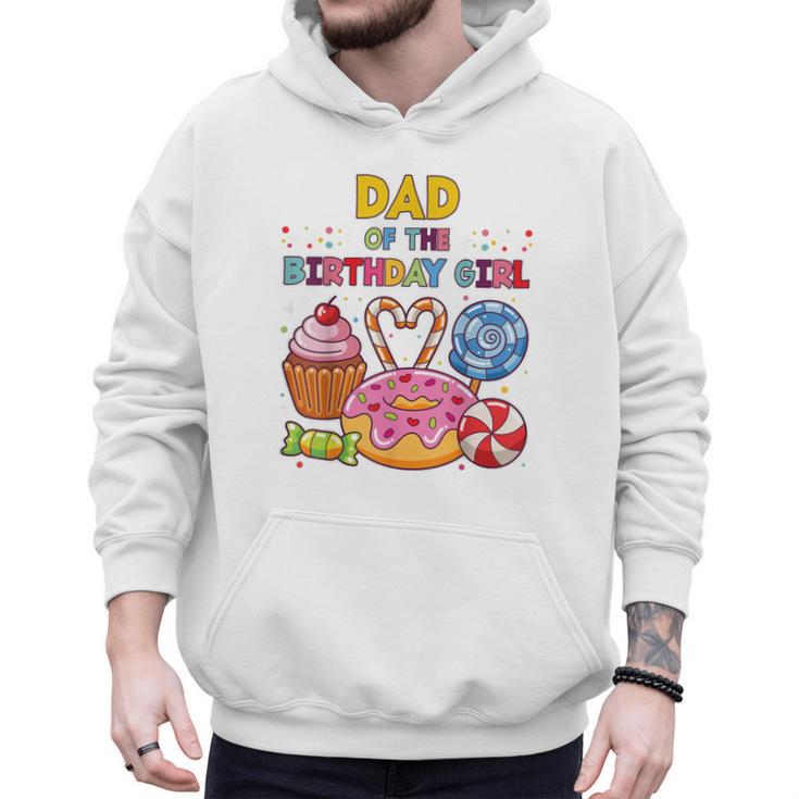 Dad Of The Birthday Girl Candyland Colorful Lollipop Party Men Hoodie