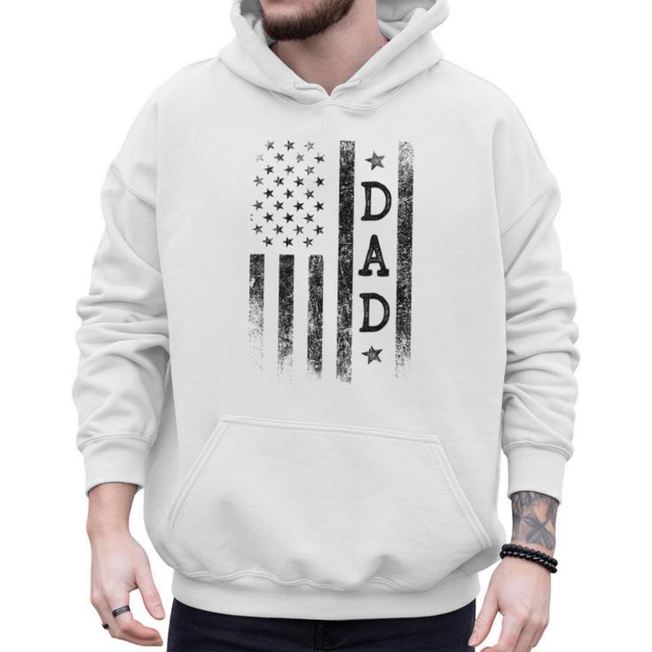Dad Patriotic American USA Flag Father's Day Dad Men Hoodie