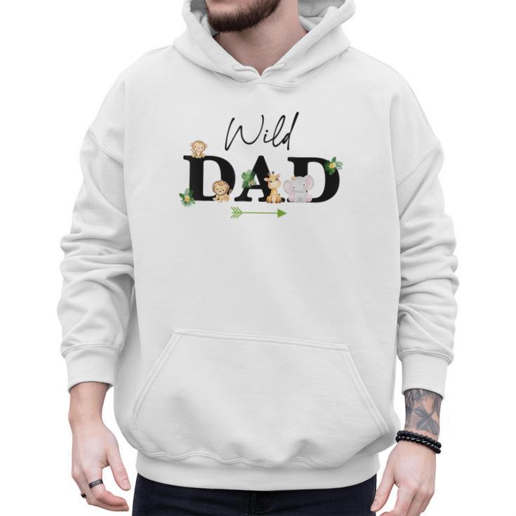 Dad Of The Wild One Zoo Birthday Safari Jungle Animal Men Hoodie