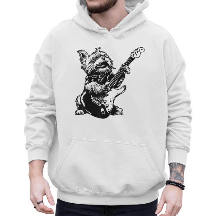 Dog Guitarist Guitar Yorkie Dad Mom For Men Women Men Hoodie
