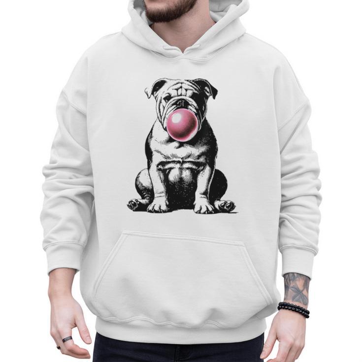 English Bulldog Bubble Gum Vintage Dog Mom Pet Dad Men Hoodie