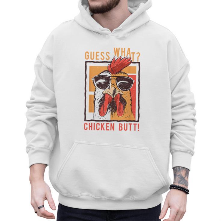 Guess What Chicken Butt DadSiblingsFriends Humor Small Men Hoodie
