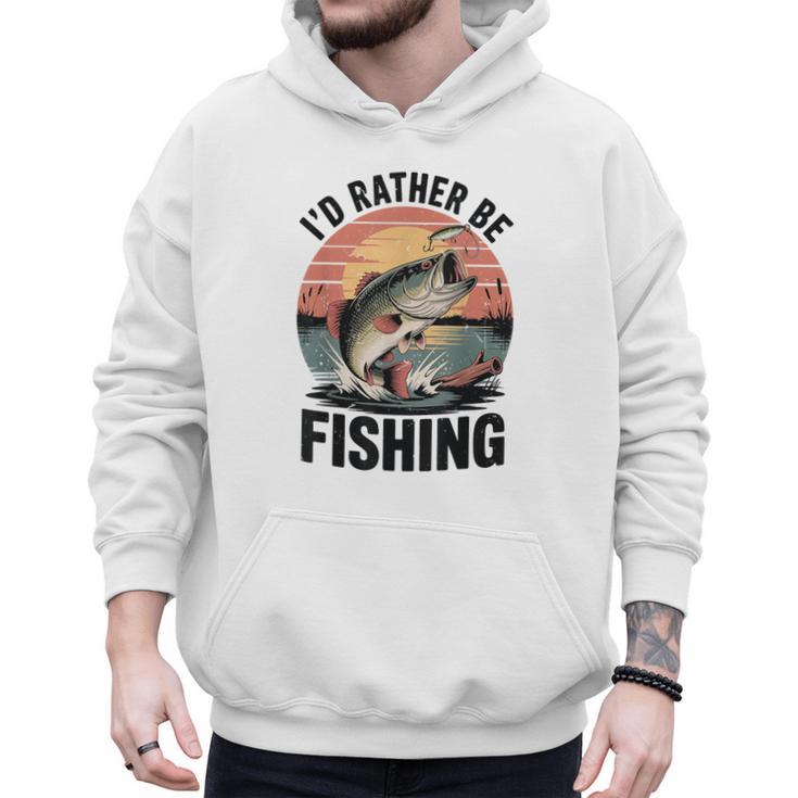Id Rather Be Fishing Largemouth Bass Fish Dad Jokes Men Hoodie