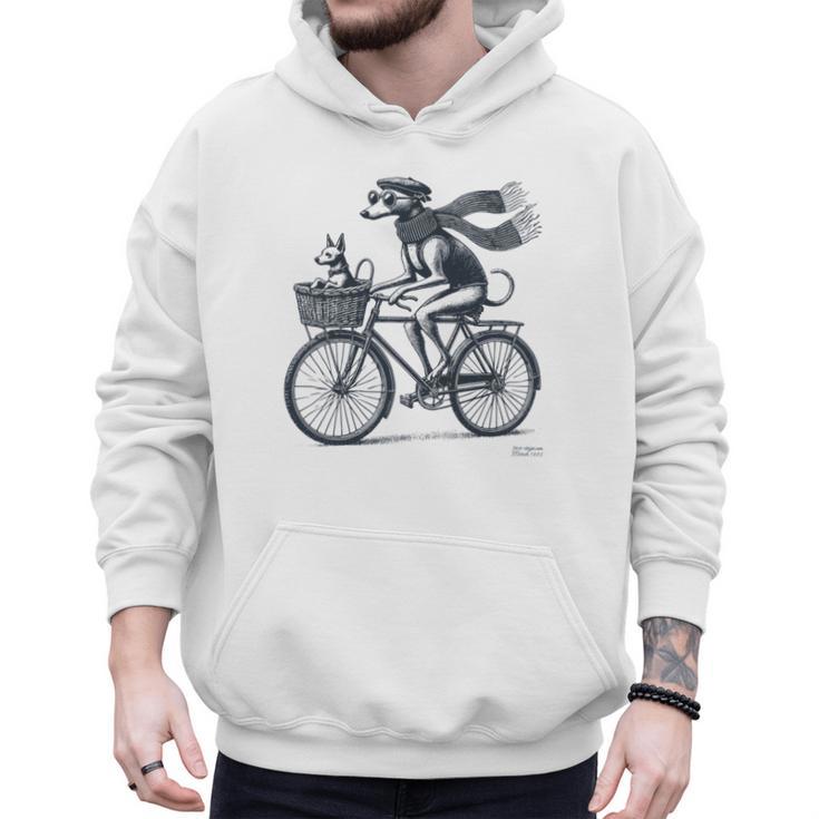 Italian Greyhound Whippet Bicycle Cycling Dog Mom Iggy Dad Men Hoodie