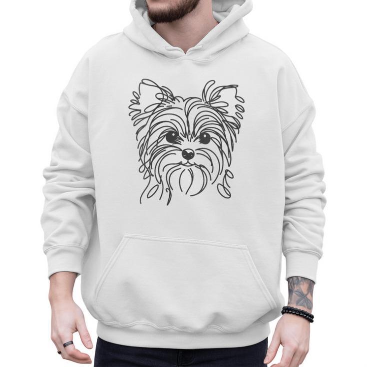Line Art Dad Mom Dog Teecup Yorkie Men Hoodie