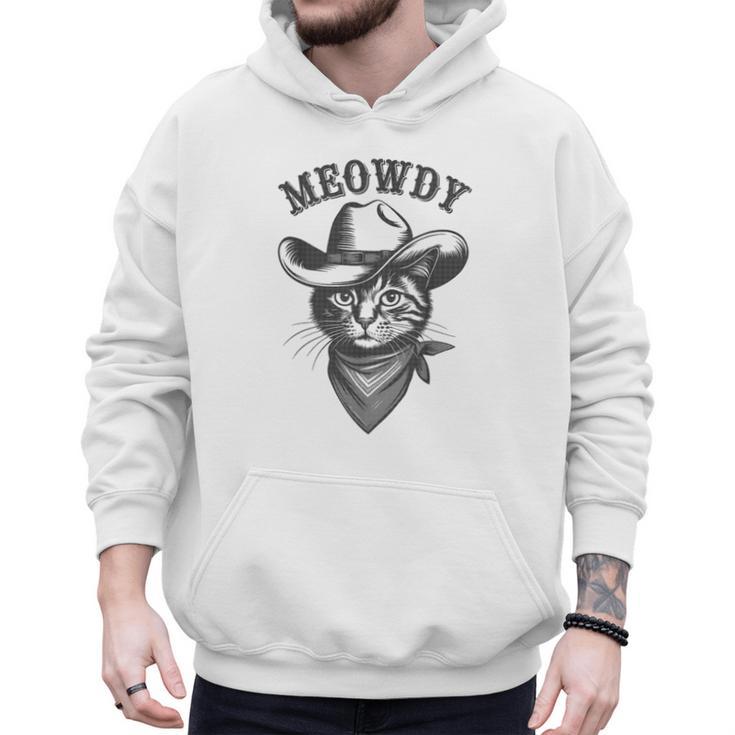 Meowdy Cat Cowboy Western Graphic Cat Lady Cat Dad Men Hoodie