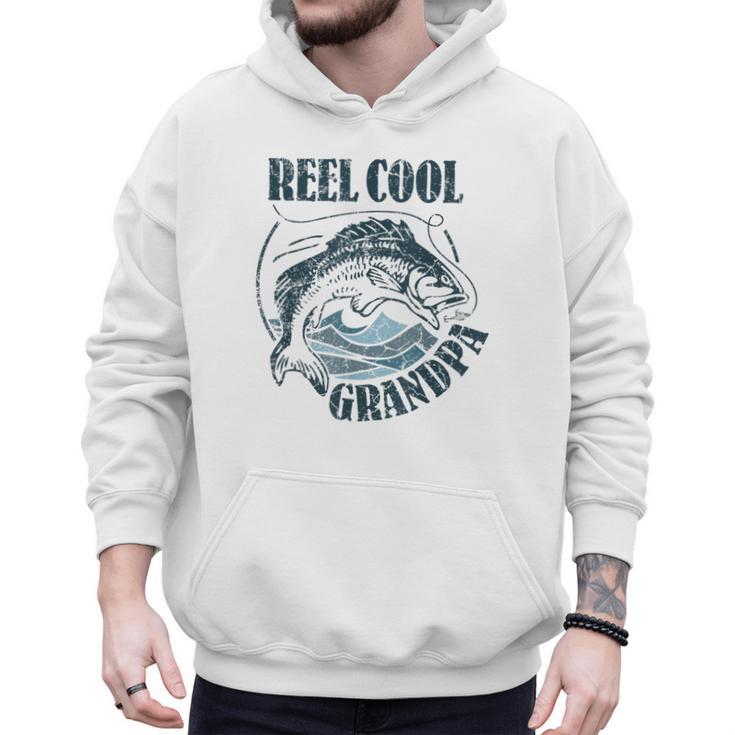 Reel Cool Grandpa Fishing Dad Father's Day Fisherman Men Hoodie