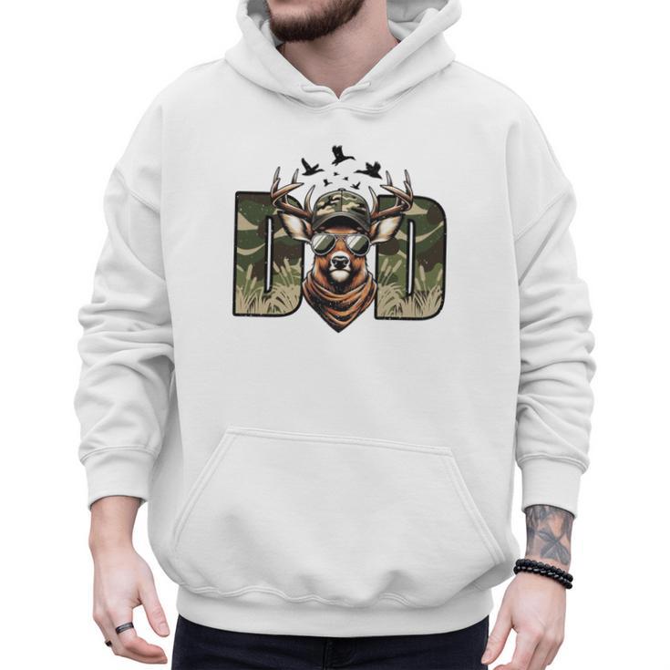 Retro Camo Dad Hunting Camouflage Deer Matching Men Hoodie