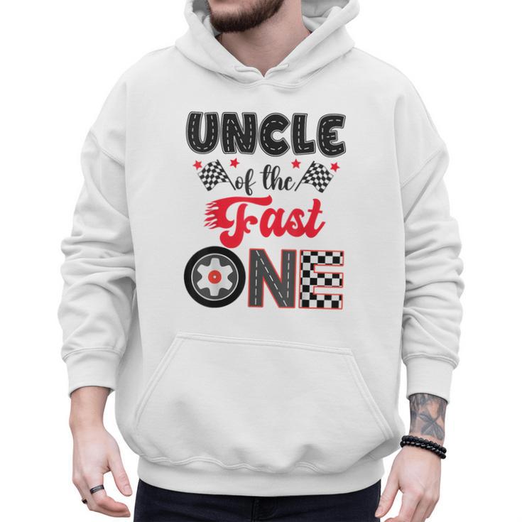 Uncle Of The Fast One Car Racing Dad 1St Birthday Boy Men Hoodie