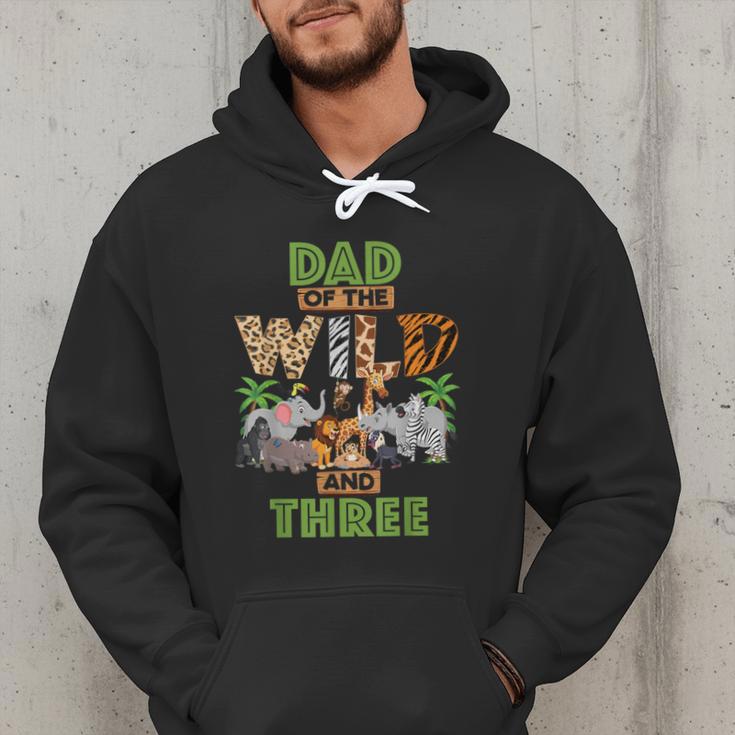 3rd Birthday Zoo Safari Jungle Dad Of The Wild And Three Men Hoodie