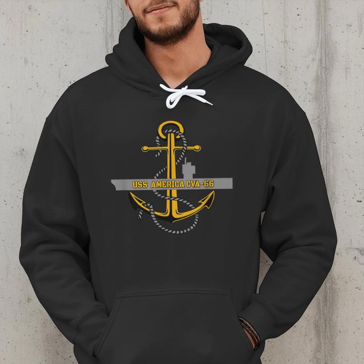 Aircraft Carrier USS America CVA-66 Veterans Day Dad Son Boy Men Hoodie