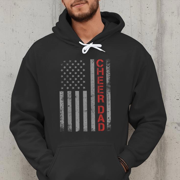 American Flag Cheer Dad Vintage Patriotic Father Cheerleader Men Hoodie