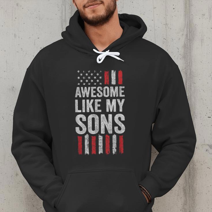 American Flag Dad Mom Awesome Like My Sons Men Hoodie