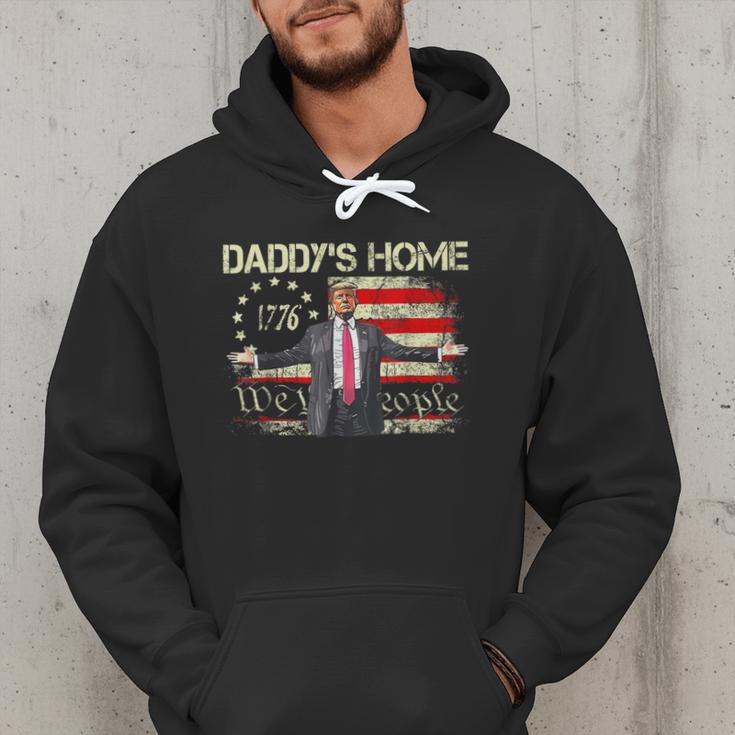 American Flag Trump 2024 Daddy's Home We The People Men Hoodie