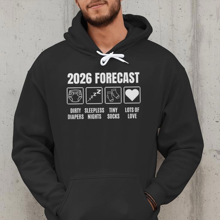 Baby Coming Soon 2026 Forecast Baby Shower New Dad Mom Men Hoodie