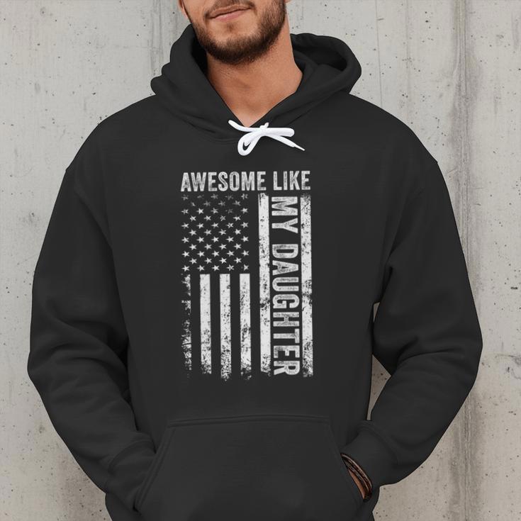 ON Back Awesome Like My Daughter Men Fathers Day Dad Men Hoodie