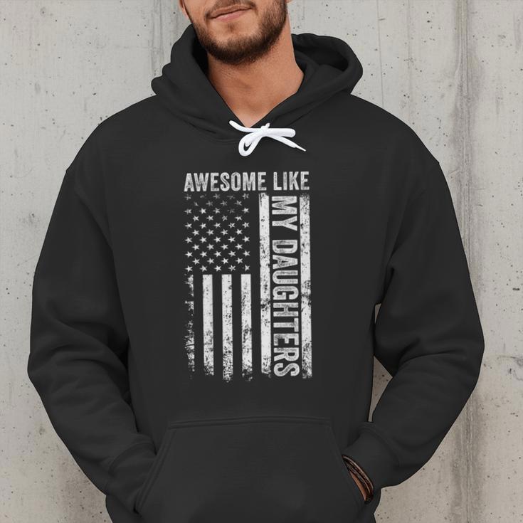 ON Back Awesome Like My Daughters Men Fathers Day Dad Men Hoodie
