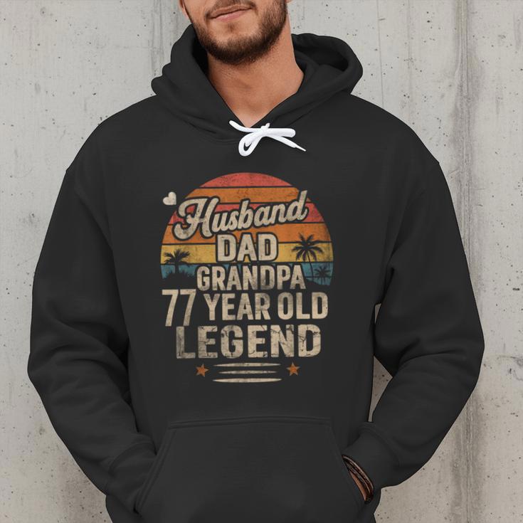 Back Legend Husband Dad Grandpa 77 Year Old 77th Birthday Men Hoodie