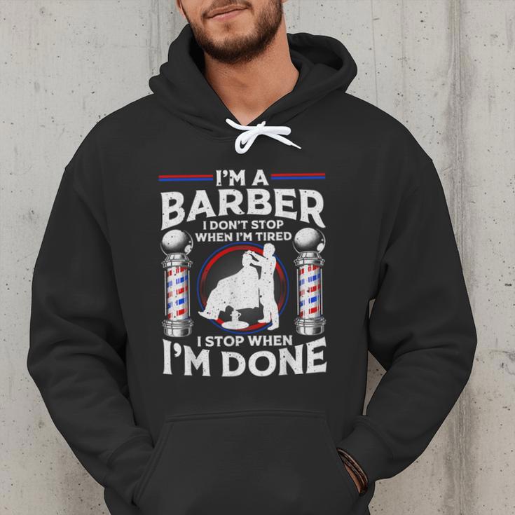 Barber s For Men Dad Hairstyling Humor Quote Small Men Hoodie