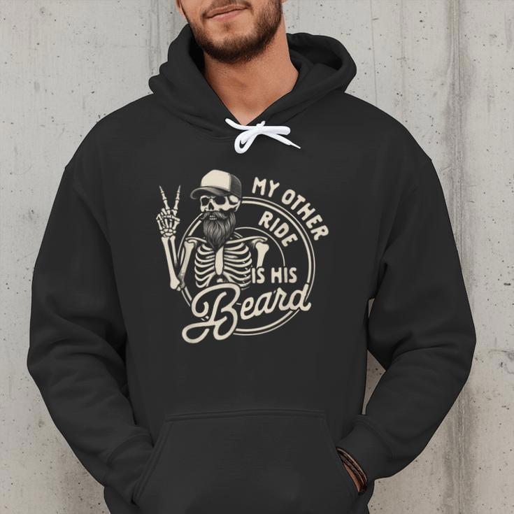 Bearded Dad Daddy Father’s Day My Other Ride Is His Beard Men Hoodie