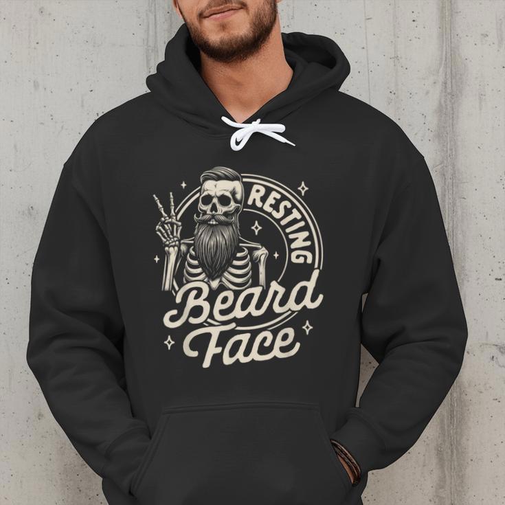 Bearded Dad Daddy Papa Father’s Day Resting Beard Face Men Hoodie