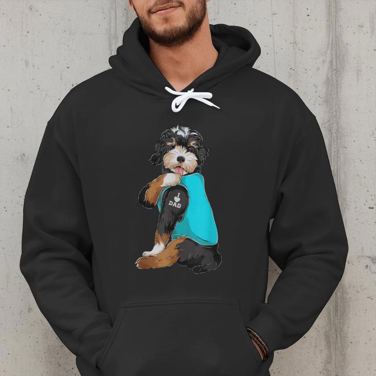 Bernedoodle I Love Dad Tattoo Apparel Dog Dad Dads Men Hoodie