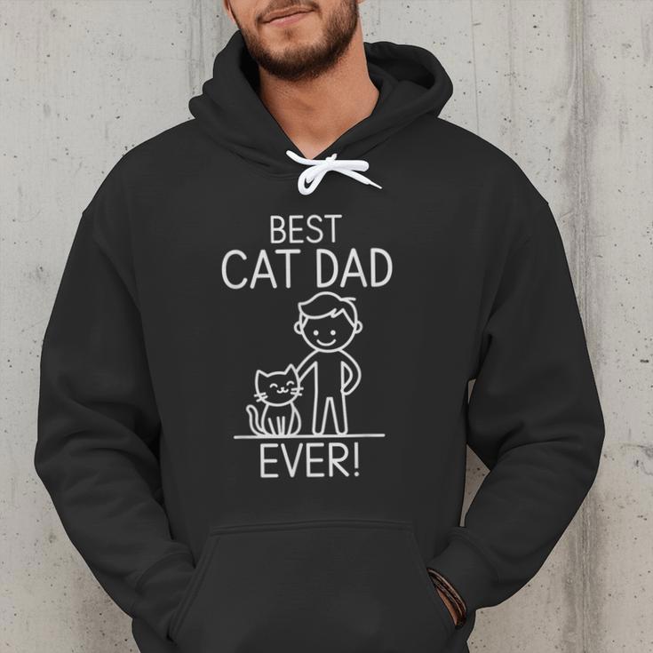 Best Cat Dad Ever Fun Line Art Illustration Men Hoodie
