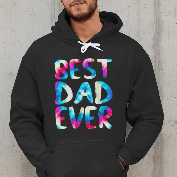 Best Dad Ever Colorful Tie Dye Fathers Day Men Hoodie
