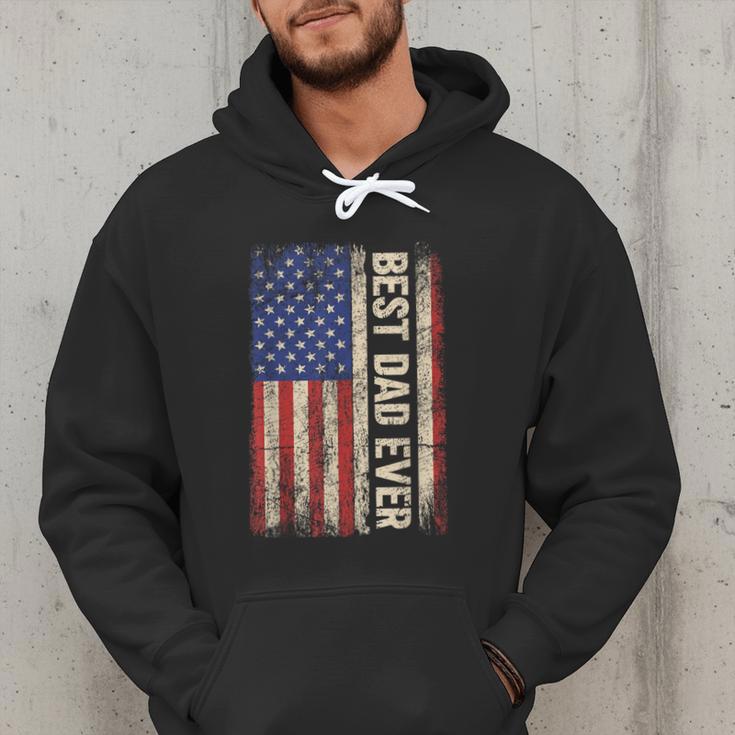 Best Dad Ever US American Flag For Father's Day Men Men Hoodie