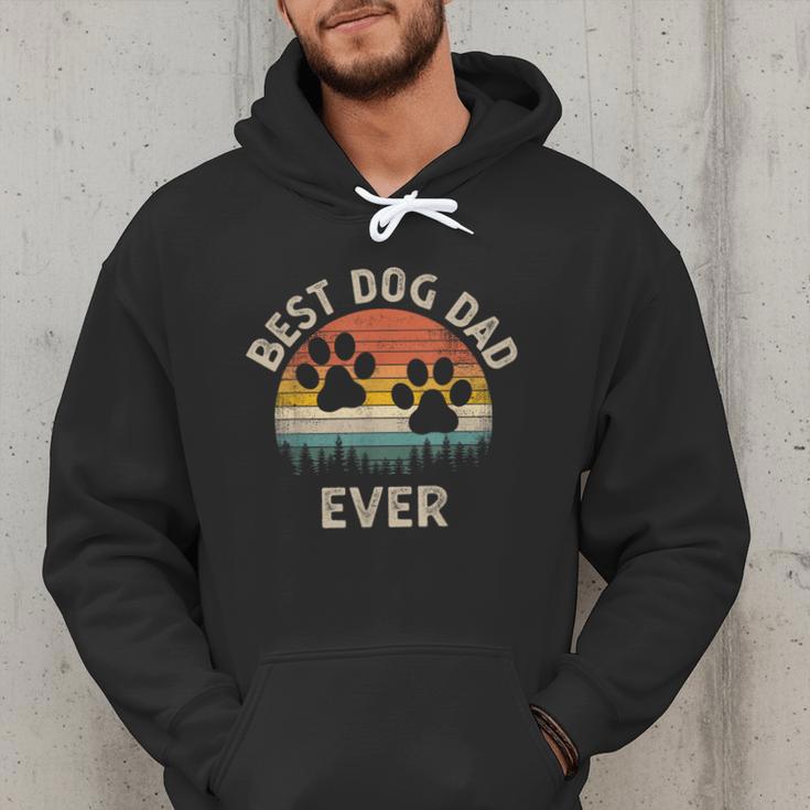Best Dog Dad Ever Vintage Father's Day Dog Lover Men Hoodie