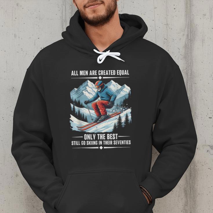 Only The Best Still Go Skiing In Their Seventies Skier Dad Men Hoodie