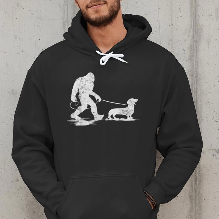 Bigfoot Walking Dachshund Tee Wiener Dog Dad Men Hoodie Bigfoot Walking Dachshund Tee Wiener Dog Dad Men Hoodie